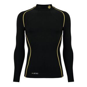 Skins Mens A200 Contrast Line Fitted Long-Sleeved Compression Shirt / Black